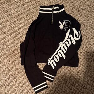 PLAYBOY woman’s medium Black and White Pullover